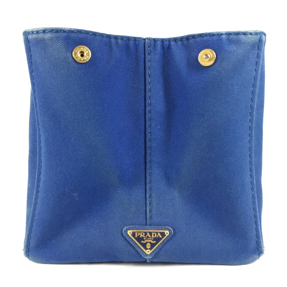 Prada Tote Bag Canvas Blue Canapa L