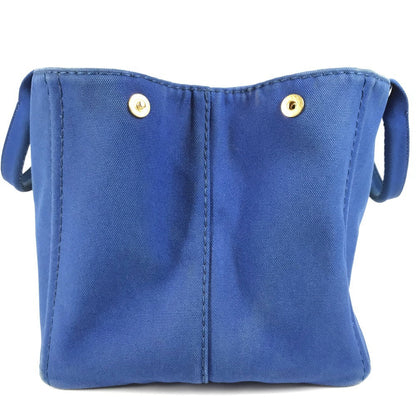 Prada Tote Bag Canvas Blue Canapa L