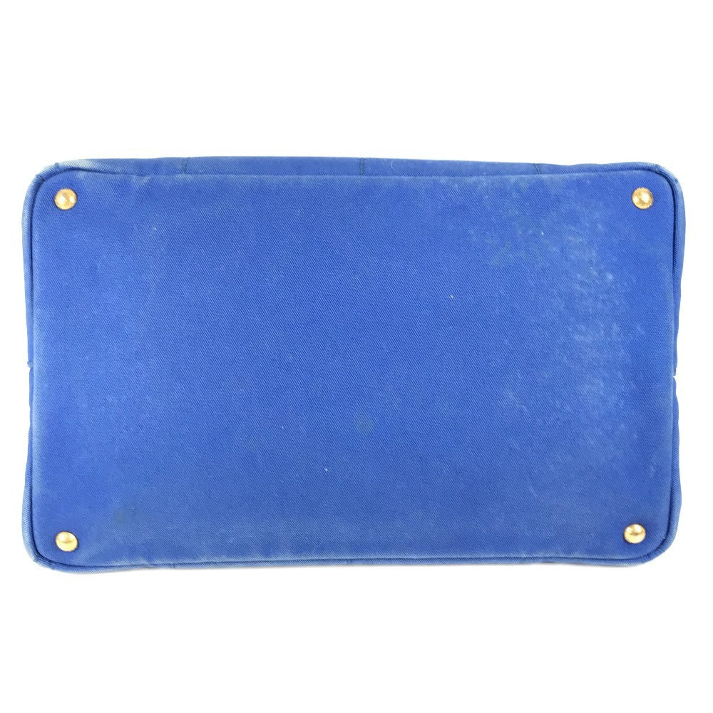 Prada Tote Bag Canvas Blue Canapa L