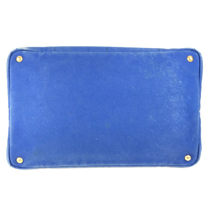 Prada Tote Bag Canvas Blue Canapa L