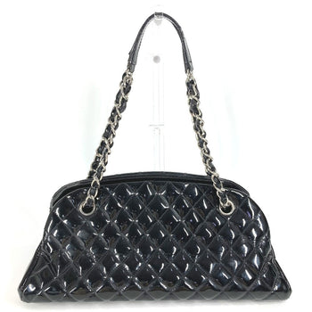 Chanel Shoulder Bag Enamel Black Mademoiselle Boring Bag Cc Coco Mark Logo Matelasse Quilting