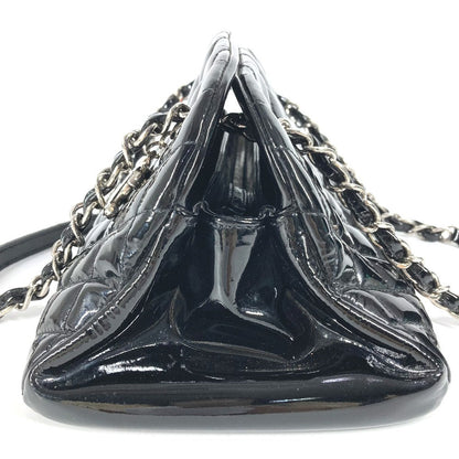Chanel Shoulder Bag Enamel Black Mademoiselle Boring Bag Cc Coco Mark Logo Matelasse Quilting