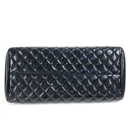 Chanel Shoulder Bag Enamel Black Mademoiselle Boring Bag Cc Coco Mark Logo Matelasse Quilting