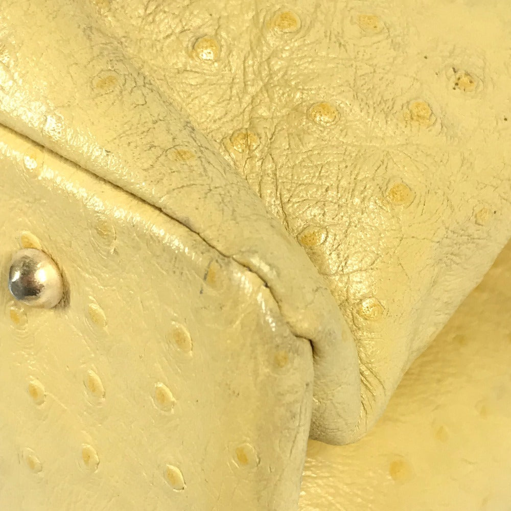 Versace Shoulder Bag Embossed Leather Yellow Vintage Sunburst Logo