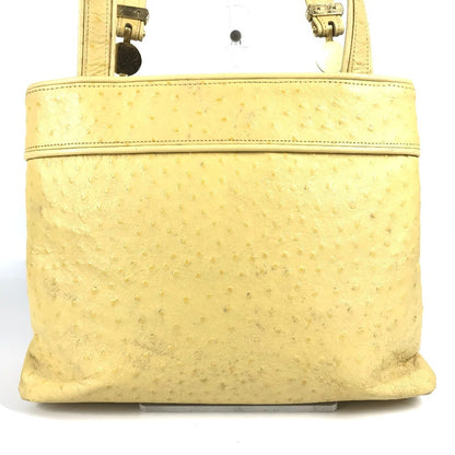 Versace Shoulder Bag Embossed Leather Yellow Vintage Sunburst Logo