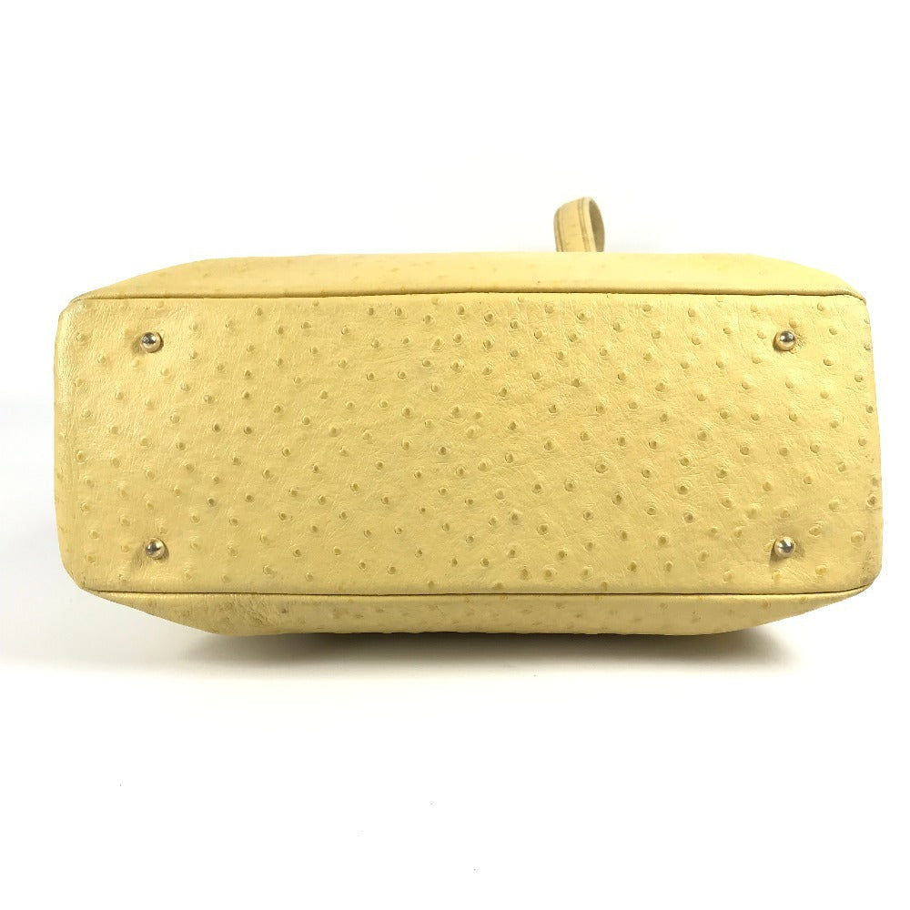 Versace Shoulder Bag Embossed Leather Yellow Vintage Sunburst Logo