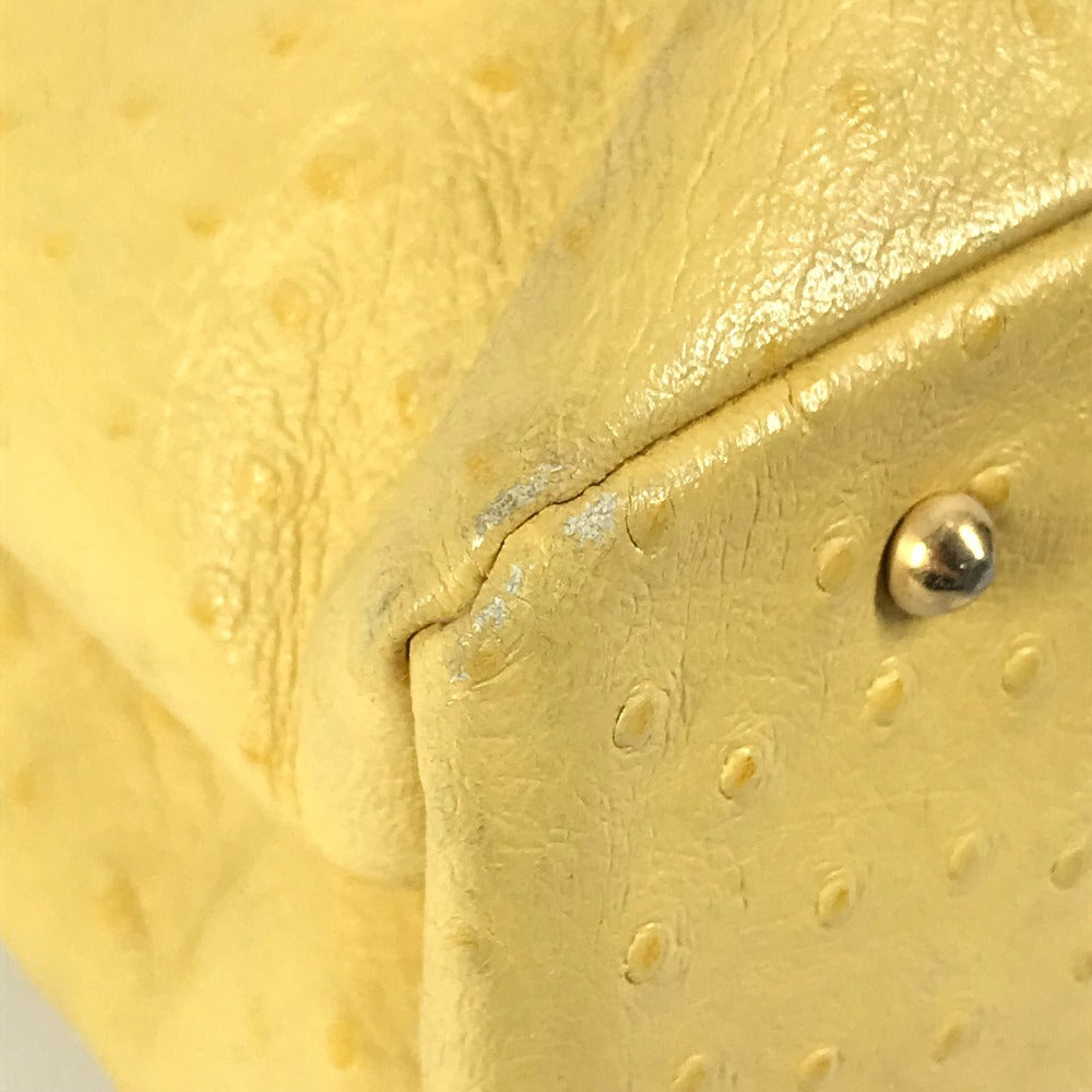Versace Shoulder Bag Embossed Leather Yellow Vintage Sunburst Logo