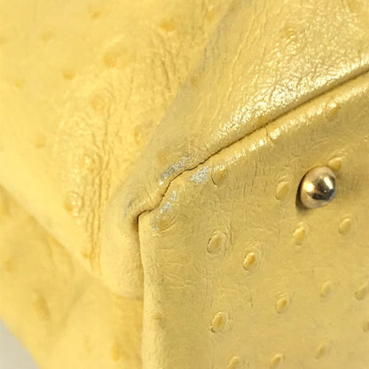 Versace Shoulder Bag Embossed Leather Yellow Vintage Sunburst Logo