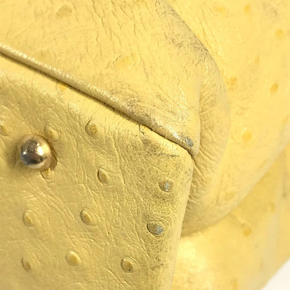 Versace Shoulder Bag Embossed Leather Yellow Vintage Sunburst Logo
