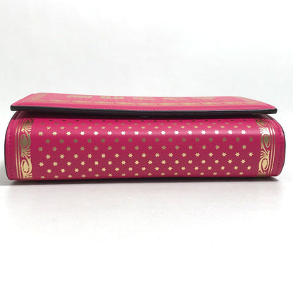 Gucci Long Wallet Purse 524967 Leather Pink / Gold Guccy Logo Women