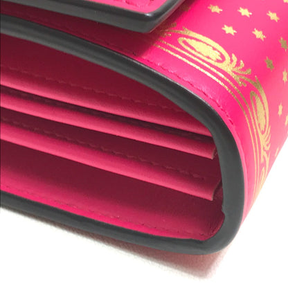Gucci Long Wallet Purse 524967 Leather Pink / Gold Guccy Logo Women