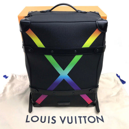 Louis Vuitton Backpack M30337 Taiga Leather Black Taiga Rainbow Soft Trunk Backpack Pm Mens
