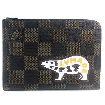Louis Vuitton Clutch Bag N60390 Damier Canvas Brown Damier Giant Pochette Jules Mens