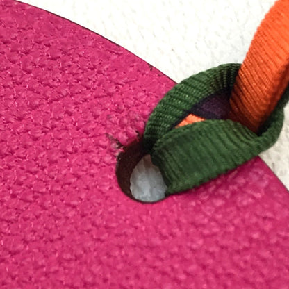 Hermes Charm Chevre / Silk Pink Purple / Orange Samarkand Women