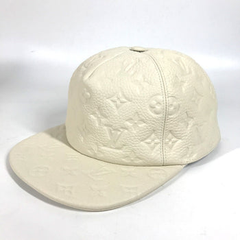 Louis Vuitton Hat Mp2321 Monogram Ann Platt Leather White Monogram Ann Platt Casquette Quill 1.0