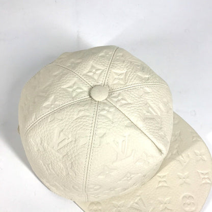 Louis Vuitton Hat Mp2321 Monogram Ann Platt Leather White Monogram Ann Platt Casquette Quill 1.0