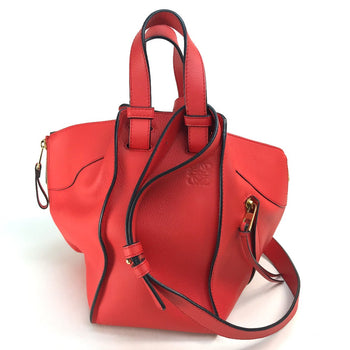 Loewe Handbag 387.30.N60 Leather Red Hammock Small Logo Women