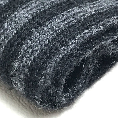 Louis Vuitton Scarf 401910 Wool Black Grey Chevron Stripes Mens