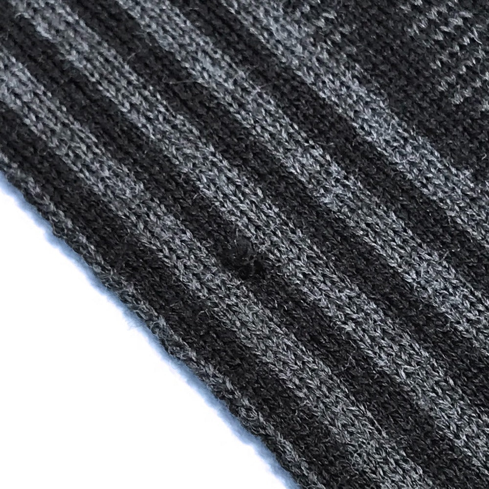Louis Vuitton Scarf 401910 Wool Black Grey Chevron Stripes Mens