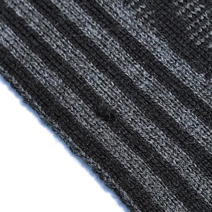 Louis Vuitton Scarf 401910 Wool Black Grey Chevron Stripes Mens