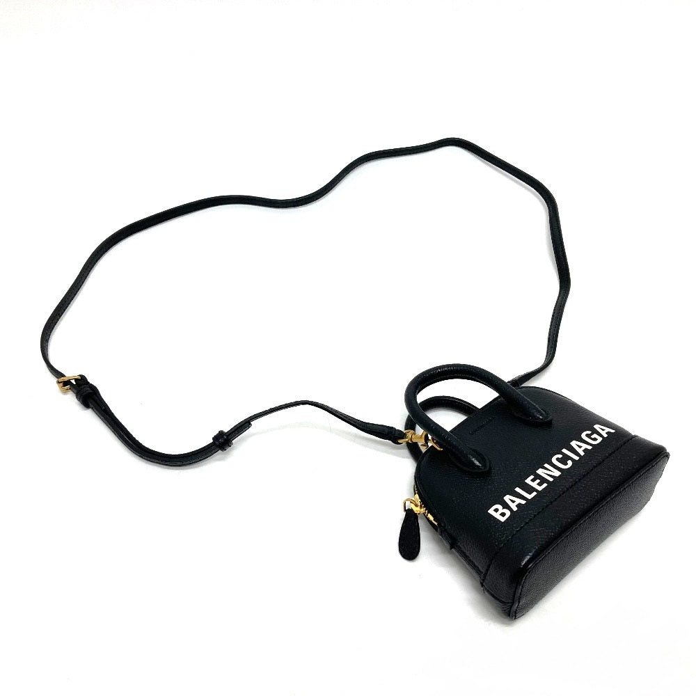 Balenciaga Shoulder Bag 639756 Leather Black Logo Villetop Women