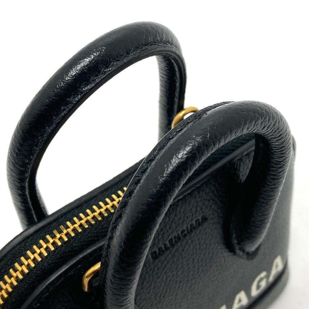 Balenciaga Shoulder Bag 639756 Leather Black Logo Villetop Women