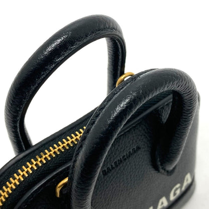 Balenciaga Shoulder Bag 639756 Leather Black Logo Villetop Women