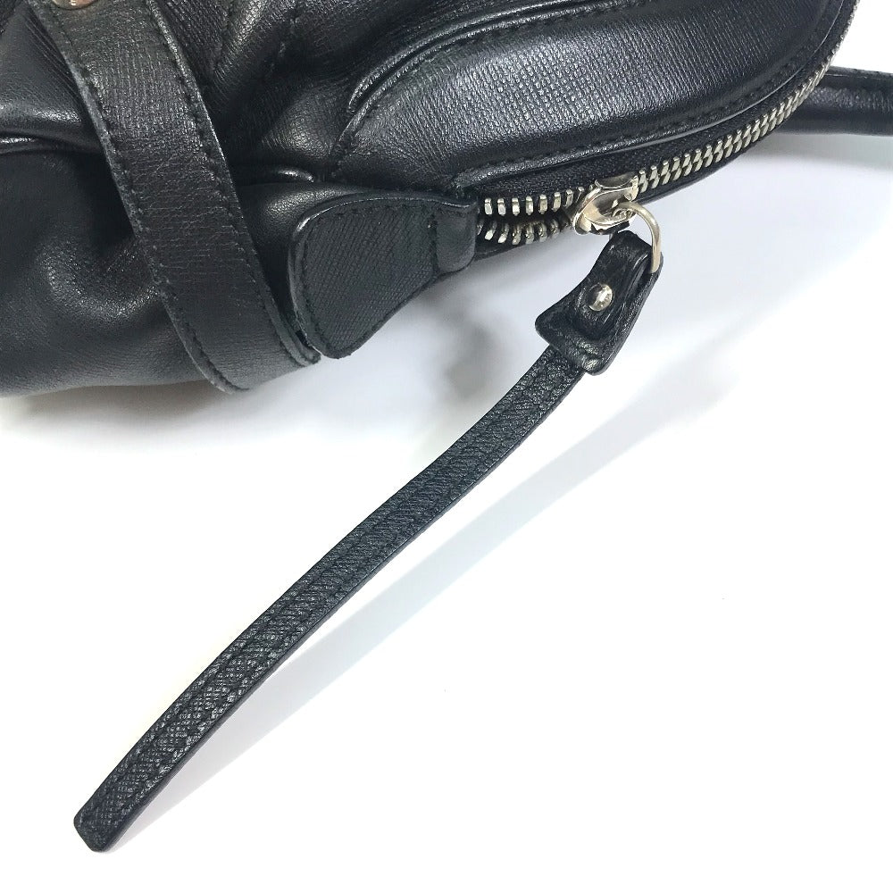 Salvatore Ferragamo Handbag Au-21-6806 Leather Black Gancini Women