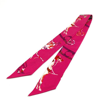 Hermes Scarf Silk Pink Fashion Accessories Overall Handle Women