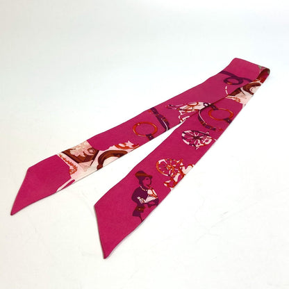 Hermes Scarf Silk Pink Fashion Accessories Overall Handle Women