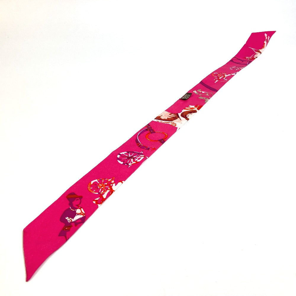 Hermes Scarf Silk Pink Fashion Accessories Overall Handle Women