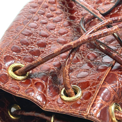Salvatore Ferragamo Backpack Aq-215676 Leather Brown Vala Embossing Women