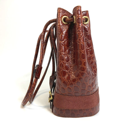 Salvatore Ferragamo Backpack Aq-215676 Leather Brown Vala Embossing Women