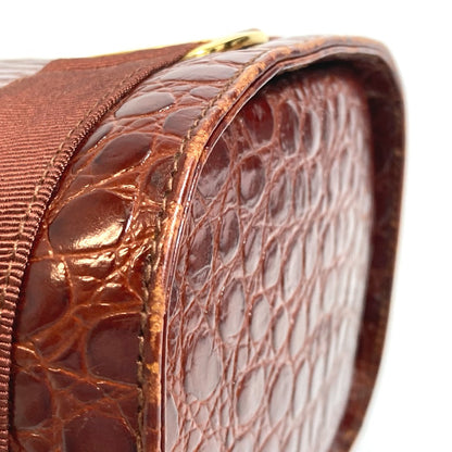 Salvatore Ferragamo Backpack Aq-215676 Leather Brown Vala Embossing Women
