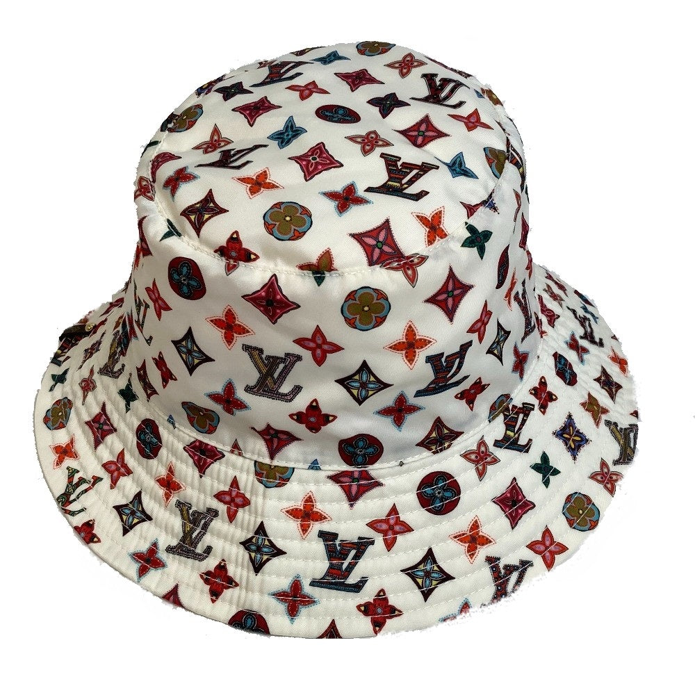 Louis Vuitton Hat M76718 Nylon White X Multicolor Monogram Bob Lovely Gram Unisex(Unisex) S