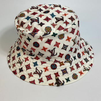 Louis Vuitton Hat M76718 Nylon White X Multicolor Monogram Bob Lovely Gram Unisex(Unisex) S