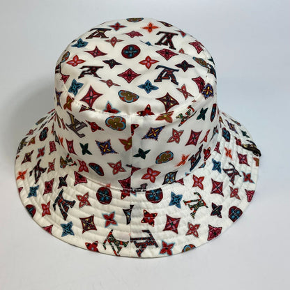 Louis Vuitton Hat M76718 Nylon White X Multicolor Monogram Bob Lovely Gram Unisex(Unisex) S