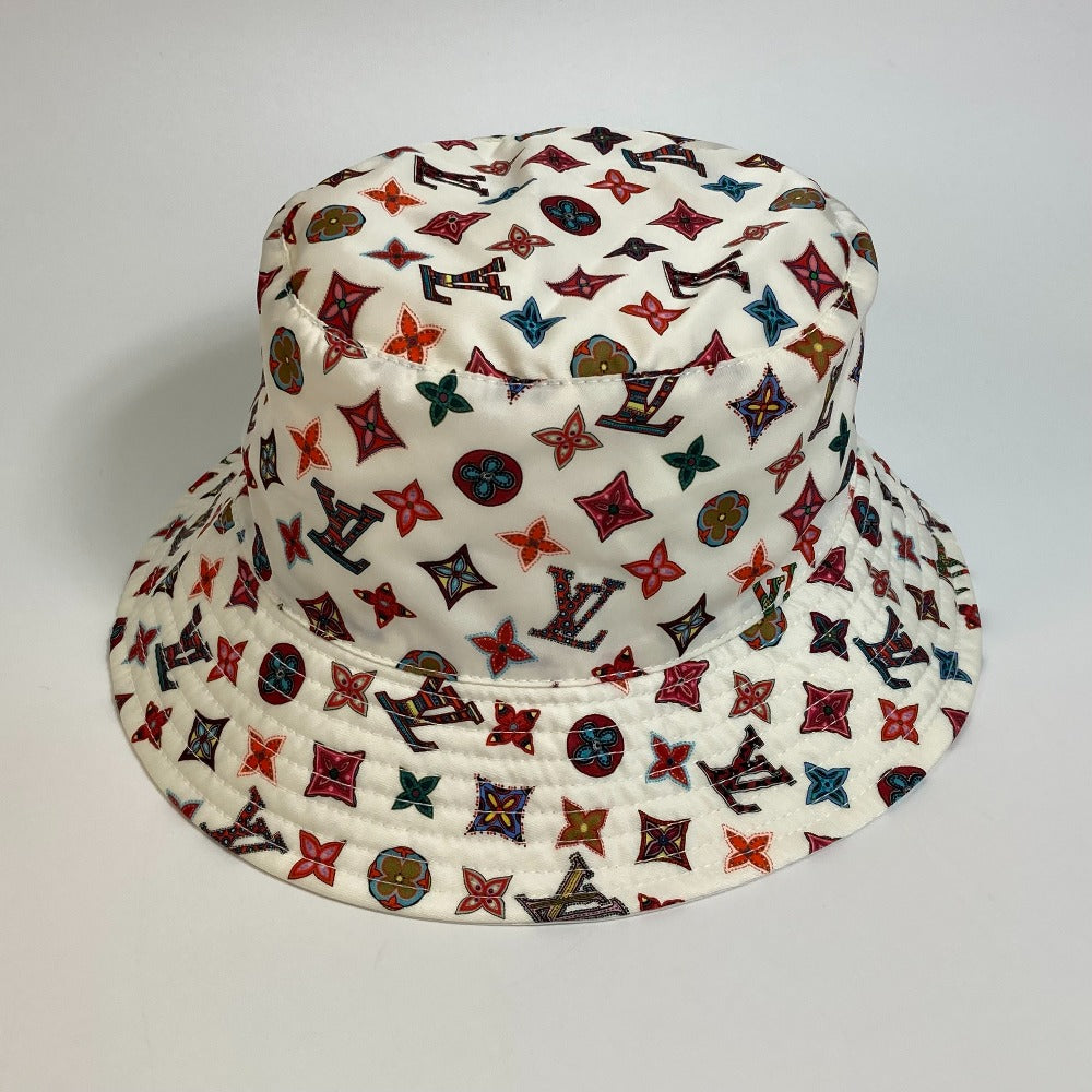 Louis Vuitton Hat M76718 Nylon White X Multicolor Monogram Bob Lovely Gram Unisex(Unisex) S