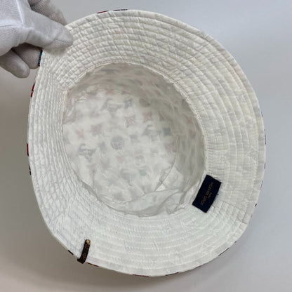 Louis Vuitton Hat M76718 Nylon White X Multicolor Monogram Bob Lovely Gram Unisex(Unisex) S