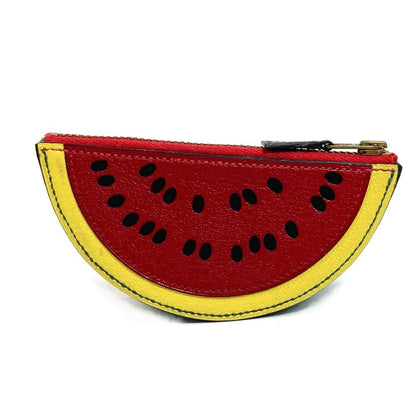 Hermes Coin Case Leather Red X Yellow X Green Watermelon Unisex(Unisex)