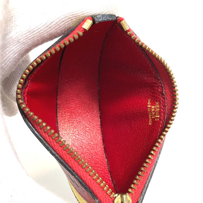 Hermes Coin Case Leather Red X Yellow X Green Watermelon Unisex(Unisex)