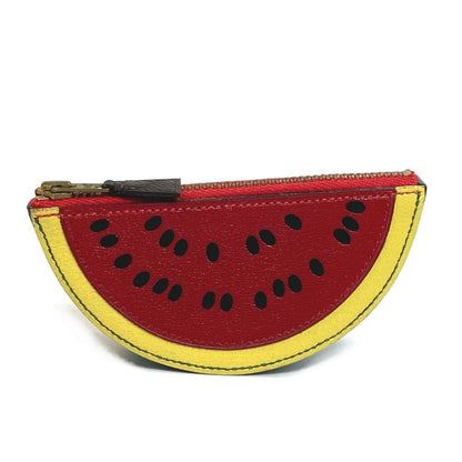 Hermes Coin Case Leather Red X Yellow X Green Watermelon Unisex(Unisex)