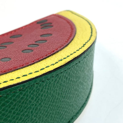 Hermes Coin Case Leather Red X Yellow X Green Watermelon Unisex(Unisex)