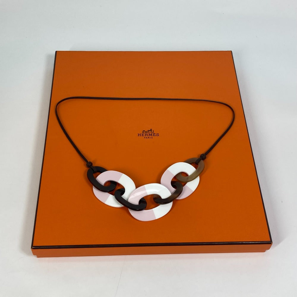 Hermes Necklace Buffalo Horn Pink Accessories Dip Die Necklace Women