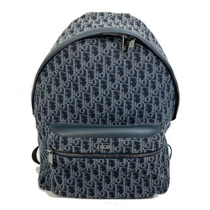 Dior Backpack Canvas / Leather Navy Trotter Oblique Backpack Mens