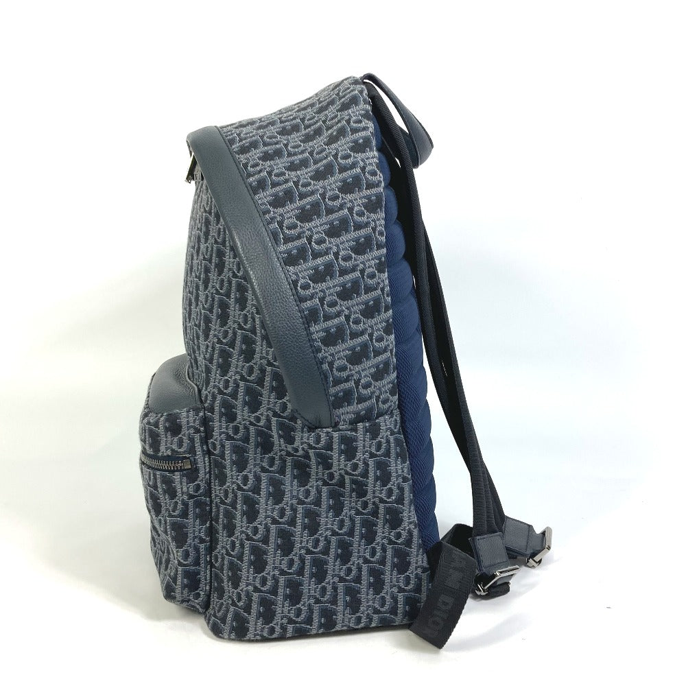 Dior Backpack Canvas / Leather Navy Trotter Oblique Backpack Mens