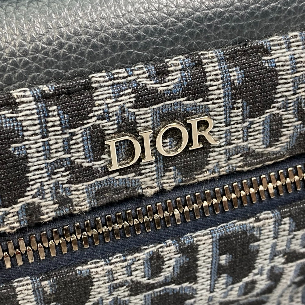 Dior Backpack Canvas / Leather Navy Trotter Oblique Backpack Mens