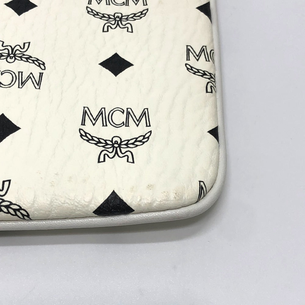 Mcm Clutch Bag Leather White Logogram Clutch Women