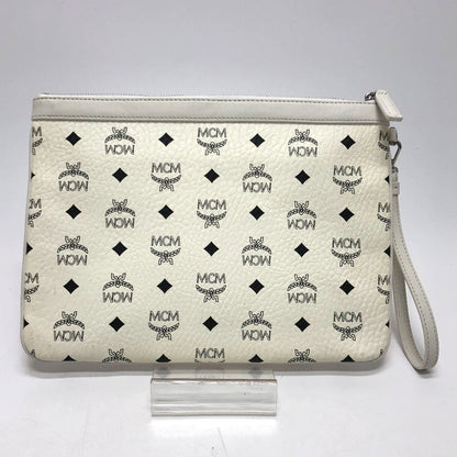 Mcm Clutch Bag Leather White Logogram Clutch Women