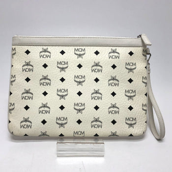 Mcm Clutch Bag Leather White Logogram Clutch Women